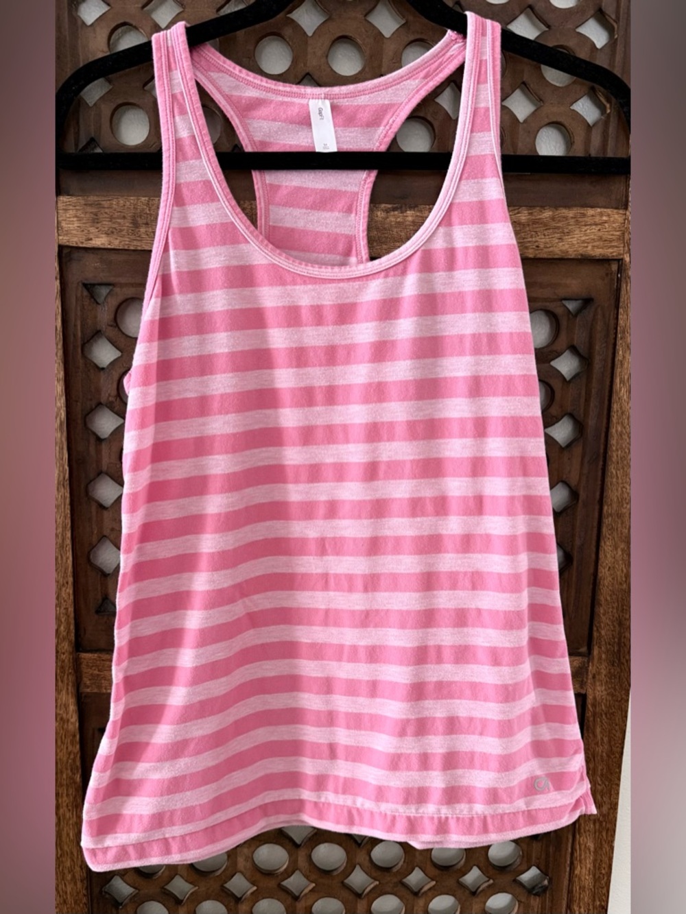 GAP Pink Striped Racerback Tank
